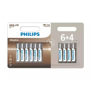 PHILIPS LR03A10BP/GRS , AAA ALKALINE 6+4 BLISTER Μπαταρίες