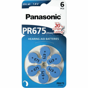 Panasonic PR675 ZINC AIR 1,4V 6ΤΜΧ Μπαταρίες Ακουστικών Βαρηκοΐας