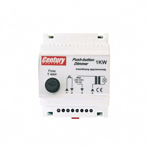 CENTURY Dimmer Ράγας Μπουτόν (100-1000W) για Ωμικά και Επαγωγικά Φορτία 10.004.14.01.01