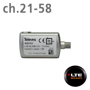 TELEVES 403101 MR Medium Rejection) LTE/4G filter 470-774 MHz