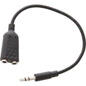 VALUELINE VLMP22100B0.20 Stereo Audio Cable 3.5 mm Male - 2x 3.5 mm Male 0.20 m Black