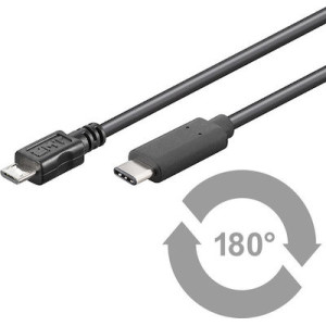 Goobay 67993 Regular USB 2.0 Cable USB-C male - micro USB-B male Μαύρο 1m
