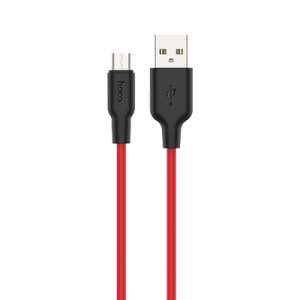 HOCO X21 Plus MICRO USB BLACK-RED Καλώδιο