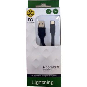 NG Regular USB to Lightning Cable Μαύρο 1m  (NG-RL) RHOMBUS
