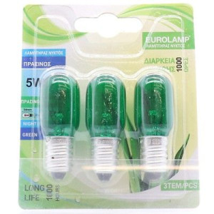 Eurolamp 800-88184 Ε14 220v 5W GREEN BLISTER 3 ΤΕΜΧ