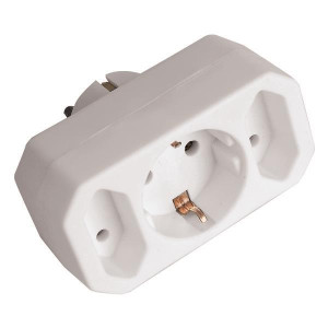 EUROLAMP 147-10001 ΑΝΤΑΠΤΟΡΑΣ AΠO ΕΝΑ ΣΟΥΚΟ ΣE ΕΝΑ ΣΟΥΚΟ & 2 ΔΙΠΟΛΙΚΟ ΜΕ ΠΡΟΣΤΑΣΙΑ ΕΠΑΦΩΝ