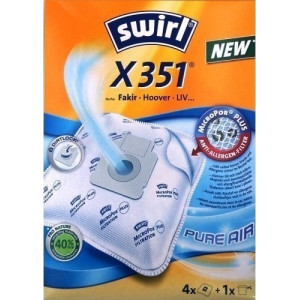 Swirl Antibac X351/4 HOOVER, Σακούλα Σκούπας με Αντιαλλεργικό Φίλτρο MicroPor PLUS