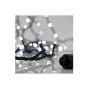 EUROLAMP 600-11300 100 Λαμπάκια LED 5μ Ψυχρό Λευκό σε Σειρά με Πράσινο Καλώδιο