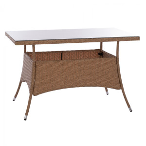 Homemarkt HM5141.32 Μεταλλικό Τραπέζι Εξωτερικού Χώρου Μπεζ 120x70x75εκ (0602997)