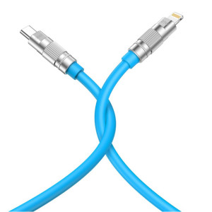XO NB-Q228A OD6.0 ΚΑΛΩΔΙΟ ΦΟΡΤΙΣΗΣ SILICONE PD27W TYPE-C ΣΕ LIGHTNING L=1.2M, ΜΠΛΕ
