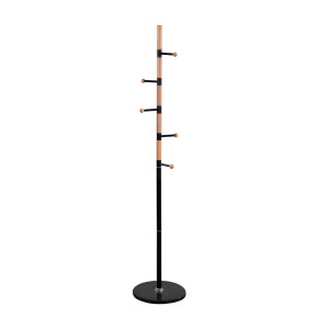 HomeMarkt Mercury Καλόγερος Μεταλλικός Μαύρος 5 Θέσεις με Μαρμάρινη Βάση HM8609.02 37x37x176cm