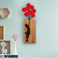 Megapap HM4649 Διακοσμητικό Τοίχου από Ξύλο Girl with Balloons 100x3x36cm Megapap HM4649 Διακοσμητικό Τοίχου από Ξύλο Girl with Balloons 100x3x36cm