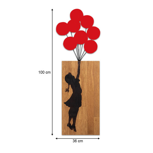Megapap HM4649 Διακοσμητικό Τοίχου από Ξύλο Girl with Balloons 100x3x36cm Megapap HM4649 Διακοσμητικό Τοίχου από Ξύλο Girl with Balloons 100x3x36cm
