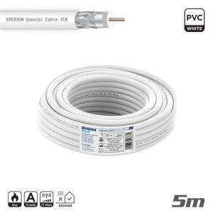 EDISION ICX-5 CCS AL Eca PVC Coaxial ΚΑΛΩΔΙΟ Λευκό 5m (26050001)