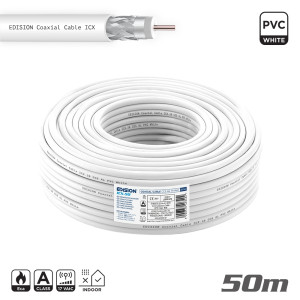 EDISION ICX-50 CCS AL Eca PVC Coaxial ΚΑΛΩΔΙΟ Λευκό 50m (26050004)
