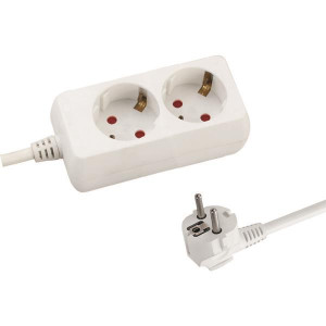 EUROLAMP 147-62200 ΠΟΛΥΠΡΙΖΟ 2 ΘΕΣΕΩΝ ΜΕ ΚΑΛΩΔΙΟ 3X1,5mm 1,5m ΜΕ ΠΡΟΣΤΑΣΙΑ ΕΠΑΦΩΝ