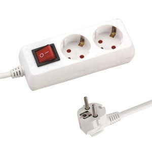 EUROLAMP 147-62210 ΠΟΛΥΠΡΙΖΟ 2 ΘΕΣΕΩΝ ΜΕ ΚΑΛΩΔΙΟ ΚΑΙ ΔΙΑΚΟΠΤΗ 3X1,5mm 1,5m ΜΕ ΠΡΟΣΤΑΣΙΑ ΕΠΑΦΩΝ
