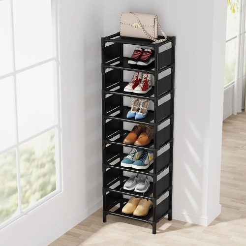 HOME USE υφασμάτινη παπουτσοθήκη HUH-0132, 7 θέσεων, 33x28x128cm, γκρι HOME USE υφασμάτινη παπουτσοθήκη HUH-0132, 7 θέσεων, 33x28x128cm, γκρι