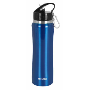 Bruno BRN-0070 Μπουκάλι Θερμός Ανοξείδωτο 750ml Μπλε με Καλαμάκι και Καπάκι-Θηλιά (Loop)