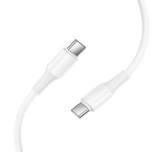 HOCO X120 BENEFICIO ΚΑΛΩΔΙΟ TYPE-C TO TYPE-C, 1m, 27W, ΛΕΥΚΟ