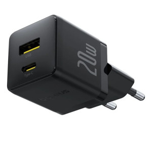BASEUS PALM ΦΟΡΤΙΣΤΗΣ ΓΡΗΓΟΡΗΣ ΦΟΡΤΙΣΗΣ, 2 ΘΥΡΕΣ, 20W, ΜΑΥΡΟΣ BAS-P10111608113-00