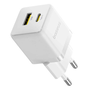 BASEUS PALM, ΦΟΡΤΙΣΤΗΣ ΓΡΗΓΟΡΗΣ ΦΟΡΤΙΣΗΣ, 2 ΘΥΡΕΣ, 20W, ΛΕΥΚΟΣ BAS-P10111608213-00