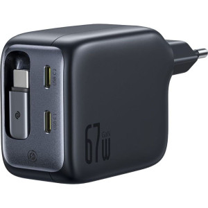 Baseus Φορτιστής με Ενσωματωμένο Καλώδιο με Θύρα USB-C USB-C 45W Power Delivery Μαύρος (Enercore CJ11)