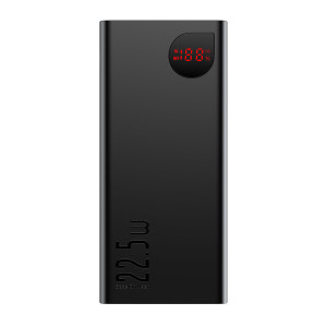 BASEUS ADAMAN METAL POWERBANK ΤΑΧΕΙΑΣ ΦΟΡΤΙΣΗΣ, ΨΗΦΙΑΚΗ ΟΘΟΝΗ, 20000MAh, 3 ΘΥΡΕΣ, ΜΑΥΡΟ BAS-PPAD070101