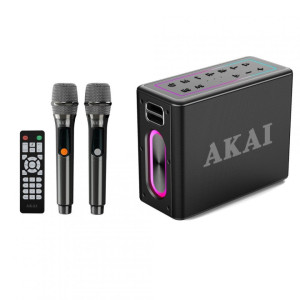 AKAI AKAI ABTSW-120 Αδιάβροχο Φορητό Ηχείο Bluetooth με 2 Ασύρματα Μικρόφωνα, TWS, 80W Party Speaker