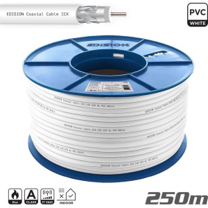 Edision ΚΑΛΩΔΙΟ Coaxial ICX-250 CCS AL Eca PVC Λευκό 250m
