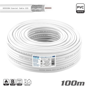 Edision ΚΑΛΩΔΙΟ Coaxial CCS-100 CCS AL Eca PVC Λευκό 100m