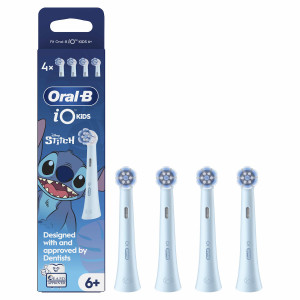 Oral-B iO Kids 6+ Disney Stitch Ηλεκτρική Κεφαλή Οδοντόβουρτσας, Απαλή σε δόντια που κουνιούνται & ούλα, 4τμχ