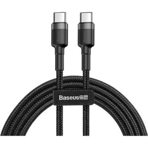 BASEUS CAFULE ΚΑΛΩΔΙΟ ΦΟΡΤΙΣΗΣ, PD 2.0 TYPE-C, 3A, 60W, 1M, ΓΚΡΙ, ΜΑΥΡΟ BAS-CATKLF-GG1