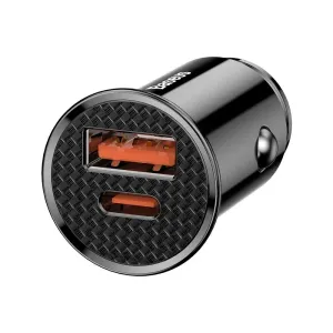 BASEUS CIRCULAR, ΦΟΡΤΙΣΤΗΣ ΑΥΤΟΚΙΝΗΤΟΥ, 2 ΘΥΡΕΣ, 30W, ΜΑΥΡΟΣ BAS-CCALL-YS01