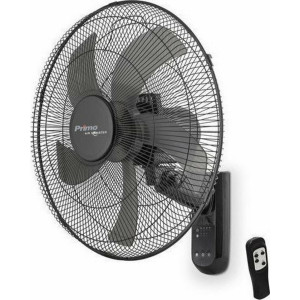 Primo 15833R Ανεμιστήρας Τοίχου 65W Διαμέτρου 45cm με Τηλεχειριστήριο Μαύρος